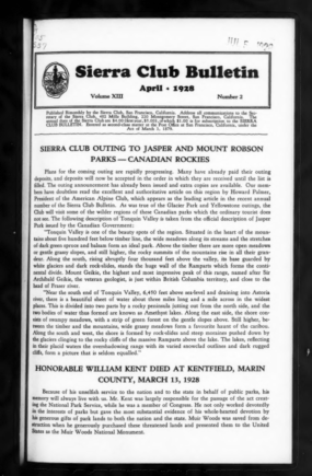 Sierra Club Bulletin 1928 Vol 13 No 2 April thumbnail